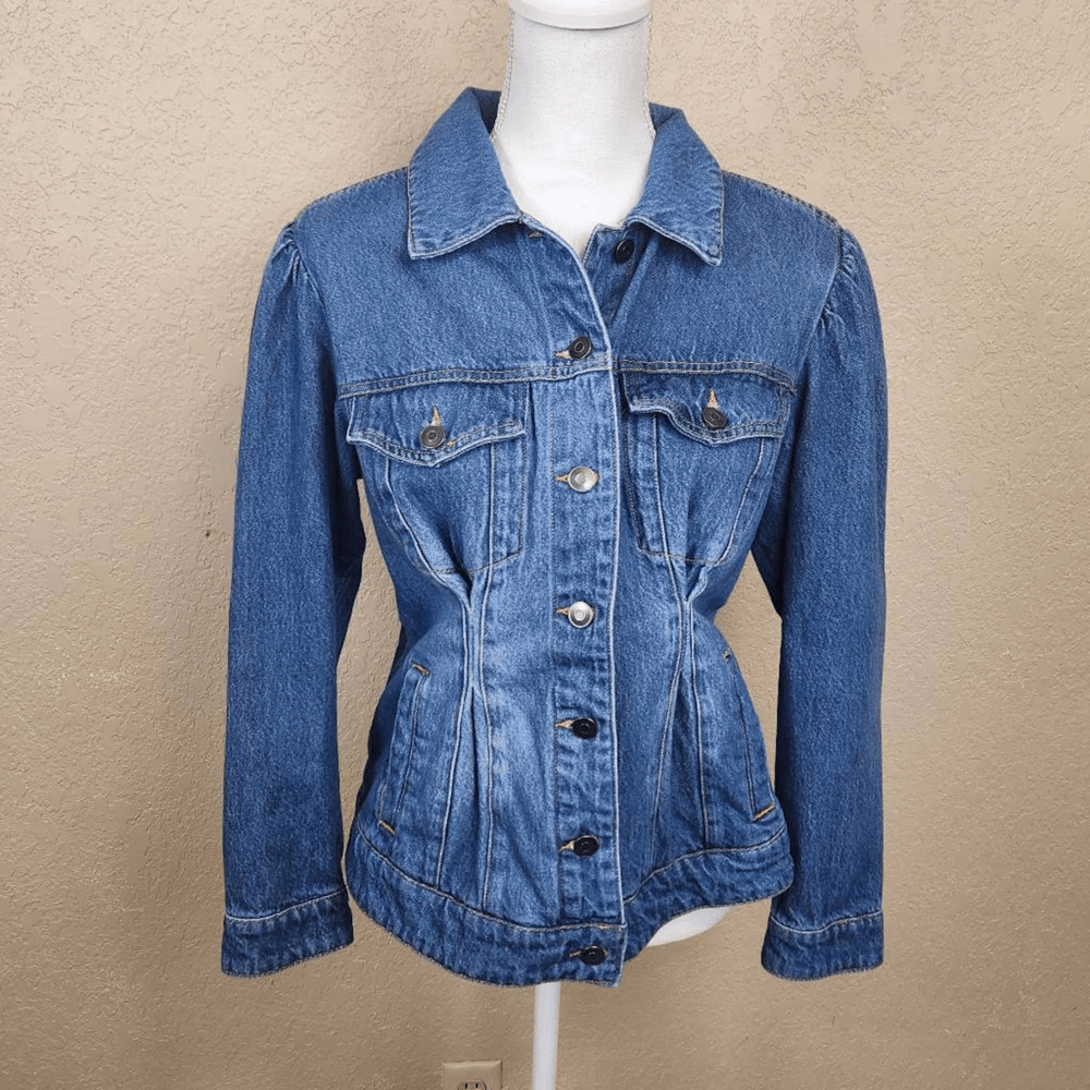 The Future Collective Blue Pleated Denim Jacket Small (4338CL) - Picture 2 of 6